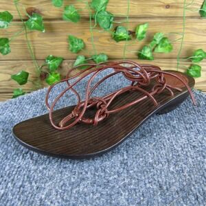 John A Frye JAF Ring H Women 6.5‎ Brown Leather Strappy Lace Up Sandals